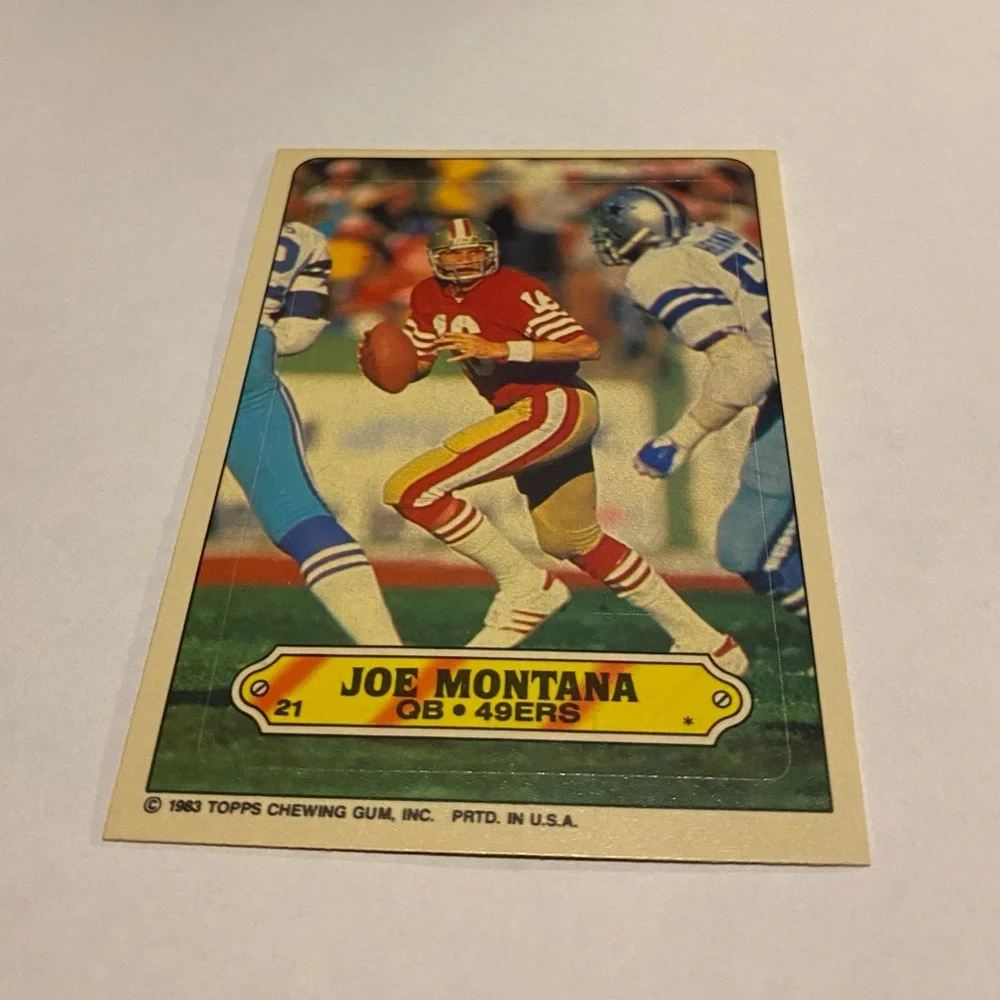 Joe Montana Rare!  1983 Topps Sticker Football Insert #21 HOF Vintage